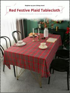 ผ้าปูโต๊ะลายสก็อตสีแดง ผ้าปูโต๊ะสี่เหลี่ยม ผ้าปูโต๊ะ ผ้าปูโต๊ะกาแฟ ผ้าปูโต๊ะกาแฟลายสก็อตสีแดง ผ้าปูโต๊ะ
