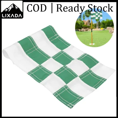 LIXADA Checkered Golf Hole Pole Cup Flags Golf Backyard Practice Putting Green Flags Flagsticks