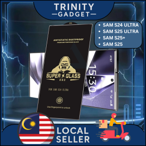【Trinity】Tempered Glass ESD 9H HD Clear Support Ultrasonic Fingerprint Unlocking For Samsung [ S24 S25 Ultra 5G/S25 Plus/S25/S24+/S24 ] Anti Static High Aluminium Nano Coating Oleophobic Coating Shatterproof Scratch Resistant