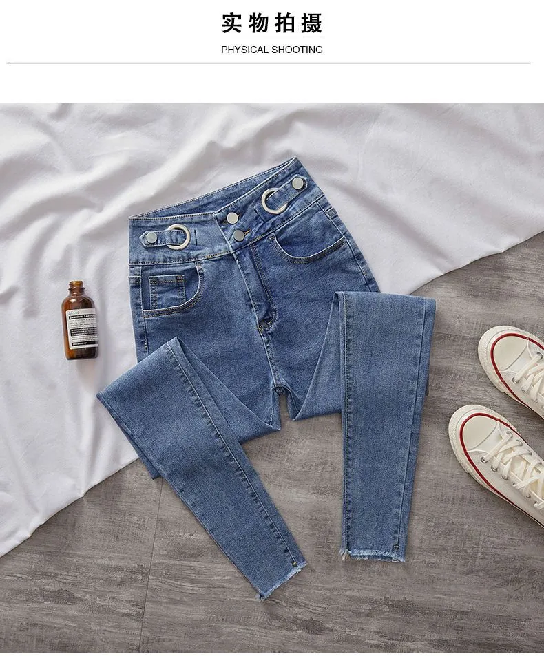 Jeans Women Korean Style Slim Fit Denim Pants Lazada - Main Image
