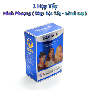 Bột Tẩy Tóc Bột Tẩy Màu Tóc Minh Phượng BLEACH ( 20gr Bột Tẩy - 65ml oxy ) làm cho tóc đen chuyển thành màu nâu.