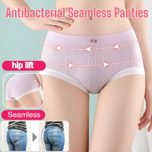 Women Seamless Panties Middle Waist Antibacterial Cotton Crotch Underwear Soft Comfortable Fabric Female Briefs