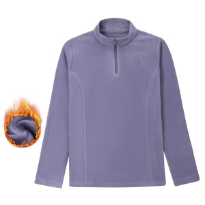 Camel womens stand collar fleece jacket anti-static tops