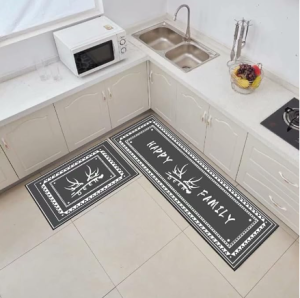 Keset Kaki Dapur Alas Karet 2in1 (1set) Anti Slip Mat Keset Kaki Alas Lantai Kamar Mandi Serbaguna