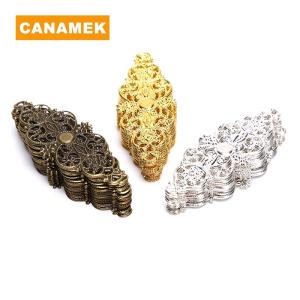【CANAMEK】 20Pcs Filigree Flower Wrap Connector Crafts DIY Embellishments Findings Jewelry