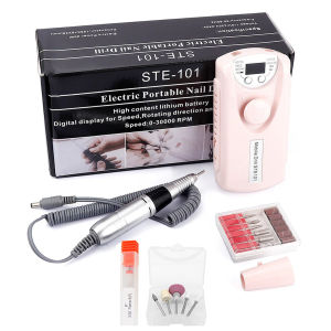 Alat Kikir Kuku Elektrik Portable Rechargeable 35000 RPM/ Nail Drill Polisher Grinding Untuk Manicure Nail Art/ Mesin Manikur Kikir Kuku Elektrik/ Nail Drill Machine Portable/ Pedicure Manicure Machine Set/ Bor Kuku Nail Art
