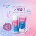 [VB] Bộ đôi kem chống nắng nâng tông dạng sữa dành cho da dầu hỗn hợp Sunplay Skin Aqua Tone Up UV Milk Lavender SPF50+ PA++++ (50g). 