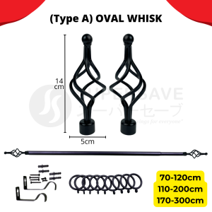 SUPERSAVE Metal Curtain Rod Langsir Kayu Langsir Curtains Rod In Adjustable Length Extendable Size Wall Mount 窗帘棍 窗轨
