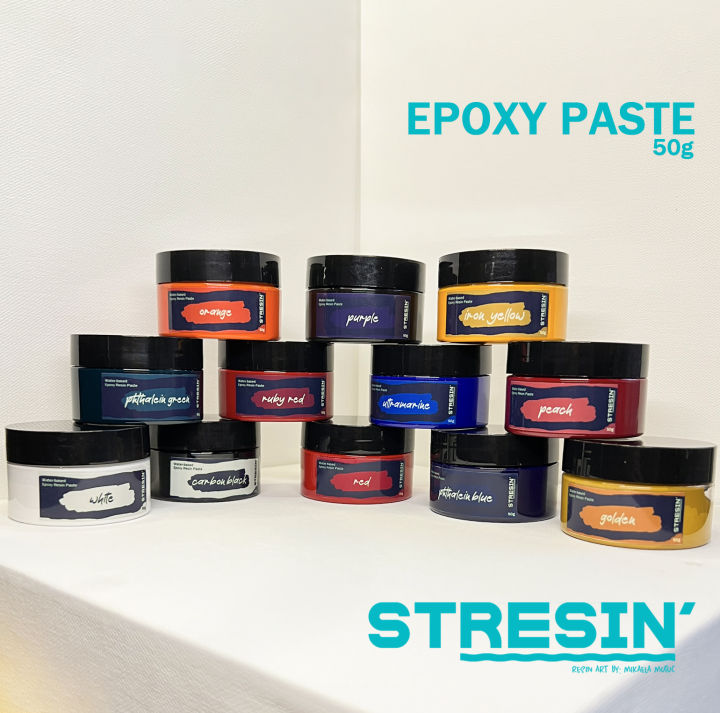 EPOXY RESIN PIGMENT PASTE 50g bottle (for coloring epoxy resin, water ...