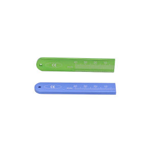 1Pc Dental Endo Ruler Aluminum Root Canal Measuring Scale 40mm Range Blue/Green Autoclavable 135C