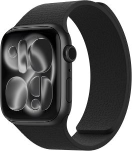 Magnetic Silicone Band Compatible with Watch Band 42mm 41mm 40mm 38mm Series 11 10 9 8 7 6 5 4 3 & SE 3/2/1 Strong Magnetic Clasp Waterproof & Adjustable (Black)