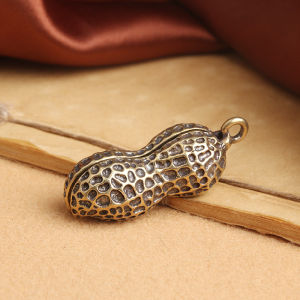 Tượng Đồng Thau Hình Hạt Đậu - Có Móc Khóa - Kích Thước 4.3cm x 1.8cm