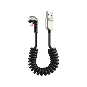 USB to Type C Fast Power Cable with Strong Spring Design and Angled Connector Suitable for Phones Tablets Laptops