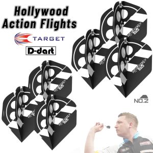 TARGET DARTS FLIGHT- NO6/NO2 Hollywood Action Chris Dobey Dart Flights (3Pcs/Pack)