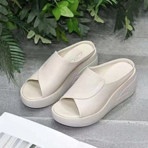 New Genuine Soft Leather Wedge Sandals For Women Fashionable Thick-Soled Platform Slippers For Summer Outdoor Wear