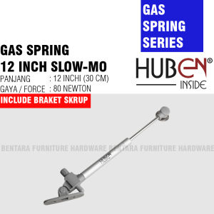 HUBEN GSM-80 GAS SPRING SLOW MOTION 12 INCHI X 80 NEWTON - HIDROLIK JOK MOTOR PINTU KABINET LEMARI