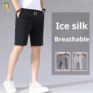Z1BEE【M-5XL】 Mens Ice Silk 5-Inch Shorts Quick Dry Breathable Slim Fit Summer Casual Comfort Streetwear All-match Short Pants