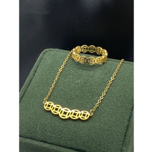 2in1 LUCKY Charm Earrings Money Catcher Coin Stainless Charm necklace ring size 5.6.7.8.9.10。11