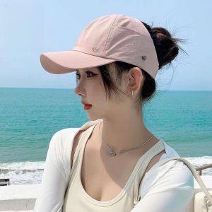 COOLSOOL Can Hang s Womens Visor Hat UV Protection Quick-drying Baseball Cap Fashion Simple Ponytail Sun Hat Outdoor Sports
