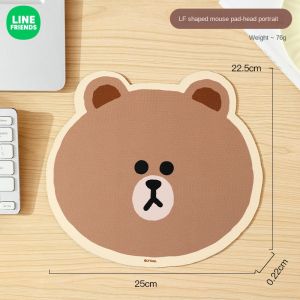 100% Authentic Line Friends Mouse Pad Brown Anti-slip Silicone Soft Material Comfortable Portable Birthday Gift LFB107