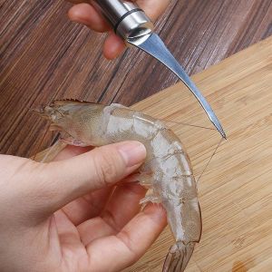 Multifunctional Shrimp Peeler Stainless Steel Fish Knife Shrimp Line Cutting /Scraping /Digging Knife Kitchen Tool