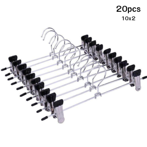 Thejoyful ไม้แขวนแบบหนีบ ไม้แขวนเสื้อ สแตนเลส 5ชิ้น 10ชิ้น 20ชิ้น 30ชิ้น 40ชิ้น pant clip rack  ไม้แขวนกางเกง ไม้แขวนกระโปรง ปรับระดับได้