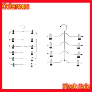 Oderous 6-Tier Skirt Pants Shorts Hangers Space Saving No Slip Storage Metal Skirt Rack