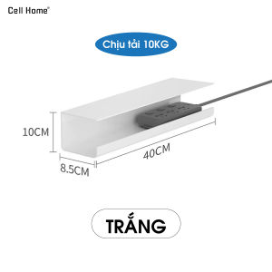 Khay đi dây điện dưới gầm bàn PVC chữ U quản lý cáp ổ cắm gọn gàng