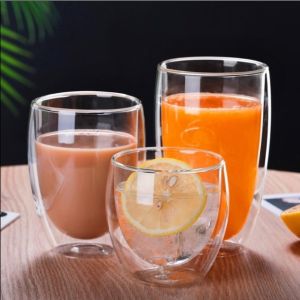 Double Wall Glass 250/350/450ML Mug Coffee Cup Tea Cup Heat Resistant Water Cup