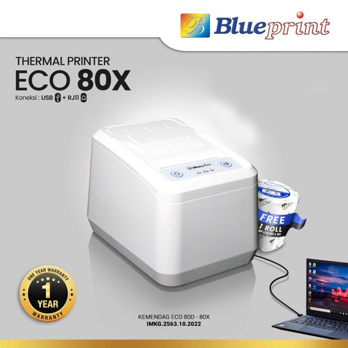 Blueprint BP-ECO80X USB Desktop Thermal Printer 80mm ECO 80X
