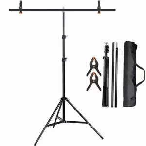 T-Shape Backdrop Stand Kit with Background Cloth Video Chroma Key Green Screen Frame Stand For Party Photography Shoting