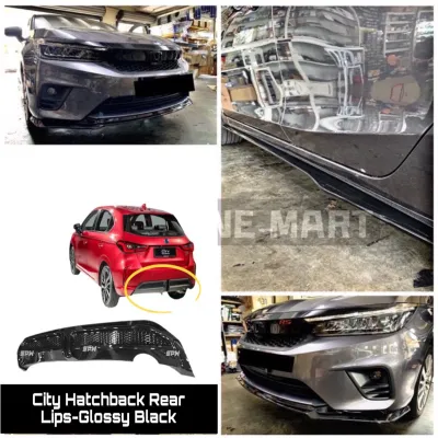 Honda City Gn2 2020-2023 City Hatchback Rs Rear Bumper Diffuser Lip Lips Bodykit Glossy Black Carbon Printing