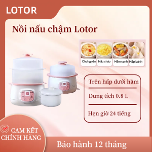 Nồi Nấu Chậm Lotor 0.8L - Chưng Hấp Cách Thủy Dung Tích Lớn Bảo Hành 12 Tháng