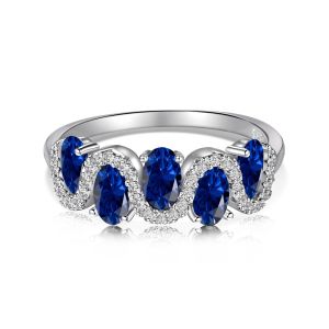 Xiaohongshu s925 Pure silver oval twisted ring for women inlaid with zircon European and American light luxury unique and popular niche ring