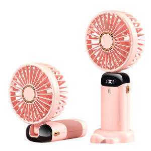 Keromee Mini Fan 3000mA Battery Capacity 5-speed Adjustable Silent Outdoor Foldable Portable Neck Hanging USB Handheld Mini Fan