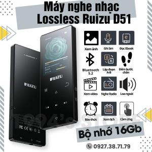 Máy Nghe Nhạc Ruizu D51 bản 2026 Lossless Bộ nhớ 16Gb - Bluetooth 5.2 - Nghe nhạc xem phim chất lượng cao