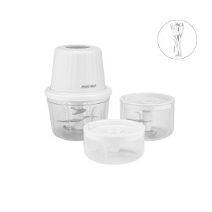 MEEVIDA 3pcs Food Processor Electric Garlic USB Mini Chopper Onion Garlic Ginger Household Grinder Press
