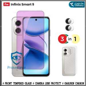Paket 3in1 Tempered Glass Blue Light Infinix Smart 9 Infinix Smart 8 Plus Infinix Smart 8 Pro Infinix Smart 8 HD Infinix Smart 8 Infinix Smart 7 Infinix Smart 4 Anti Radiasi UV Blue Ray Screen Protector