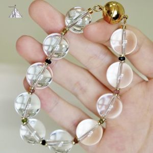 Montagne Jewelry Original Design Fine Jewellery Natural 14mm White Crystal Mini Tourmaline Bracelets