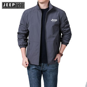 Jeep Spirit 1941 Estd Spring/Autumn New Mens Jacket Outdoor Sports Loose Korean Edition Casual Middle aged and Elderly Mens Jacket