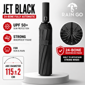 【COD】JF 24 Ribs Automatic Umbrella Windproof Anti-UV Sunscreen Large Umbrella Folding Sunshadewindproof and large umbrellafully automatic folding size suitable for 2-3 people payong heavy rain umbrella windproof 【Buy More Save More】