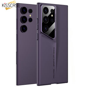 KISSCASE For Samsung Galaxy S24 S23 Ultra Case Luxury Skin Friendly Ultrathin Matte Metal Paint Frame Protective Back Cover Accessories