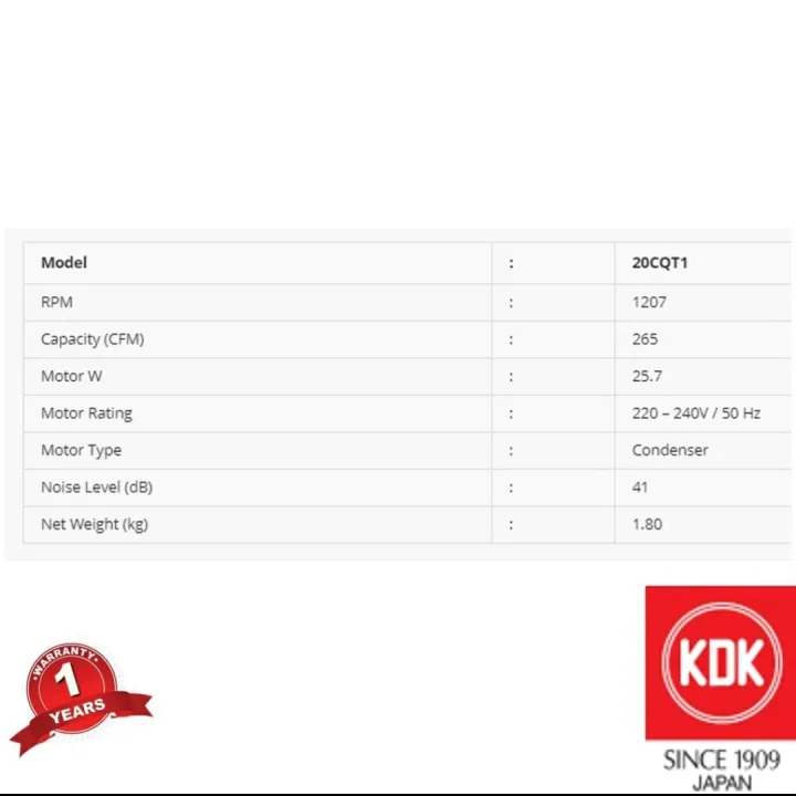 KDK%208"%20inch%20Ceiling%20Mounted%20Ventilating%20Fan%20/%20Exhaust%20Fan%2020CQT%20-%20Image%204