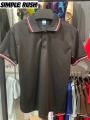 SIMPLE RUSH Men's drifit stripe Polo Shirt Unisex Quality korea fashion t shirt ROYAL BLUE for men women. 