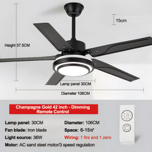 KASIDA NEW 52inch ceiling fan with remote industrial ceiling fan strong wind 6 Speeds ceiling fan heavy duty Smart Timing Reversible DC Motor ceilings fan modern ceiling fan for living room Kitchen Bedroom