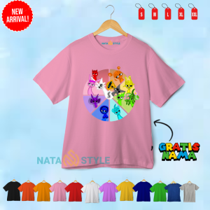 Kaos Anak Custom Incridibox Sprunki Six -Gratis Cetak Nama