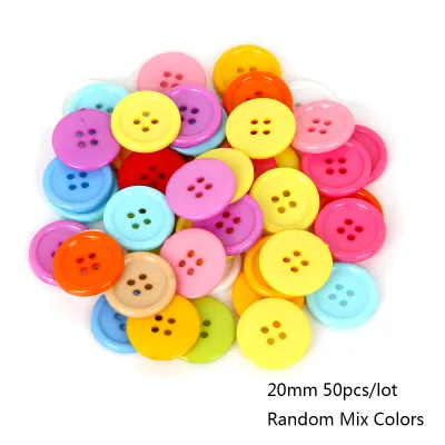 20-200pcs/Bag Round Resin Sewing Buttons Scrapbooking Solid Random Mixed Color for DIY Clothes Dolls Crafts Garment Accessories