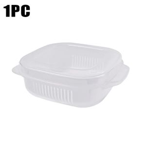 5Pcs Double Layer Refrigerator Food Fresh-keeping Containers Rice Sub Packaging Storage Boxes Home Organizers