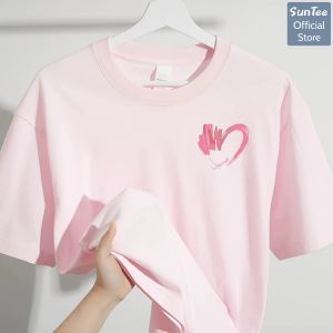 Áo Thun Nữ Form Vừa SUNTEE FV001 Phong Cách Basic In Hình Nhỏ Vải Cotton 250GSM Cao Cấp Thoáng Mát