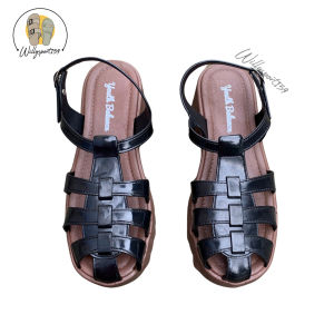 Sandal Wedges Wanita Terbaru Selop Motif Tali Belakang Kekinian Fashion Simpel Empuk